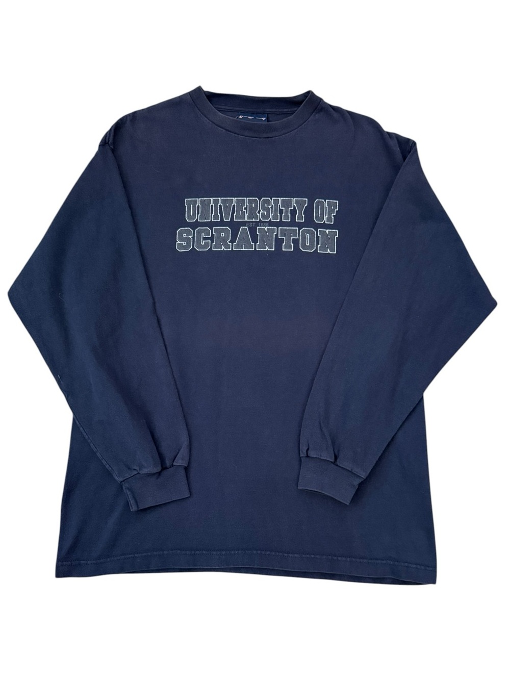 Vintage 2002 Jansport University of Scranton College Long Sleeve Tee Navy Large